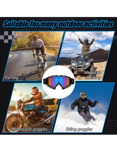Gafas de Motociclismo Tallew + 4 Máscaras de Cuello Transpirables
