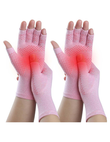 Guantes de Compresión Kecartu para Artritis Rosa Mediano