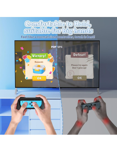 Agarre para Joy-Con FASTSNAIL Negro - Kit Ergonómico 2 Pzs