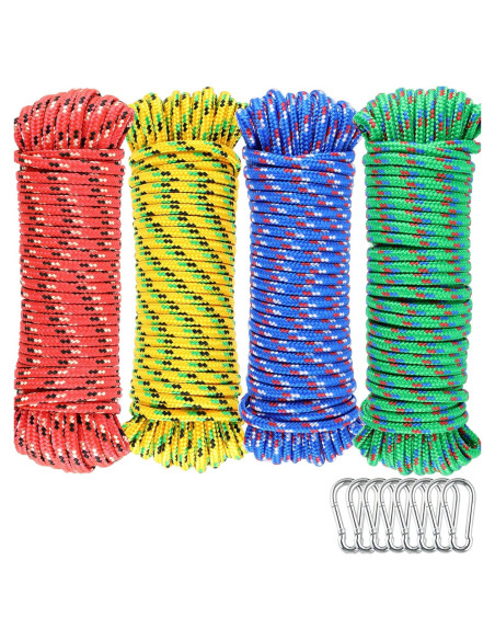 Cuerda Trenzada Wellmax 4 Pack 15,24m Multicolor Resistente Cuerda Trenzada Wellmax 4 Pack 15,24m Multicolor Resistente