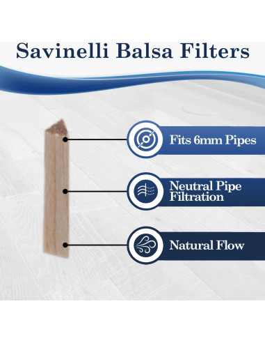 Filtros de Balsa Savinelli 6mm - Paquete de 100 Unidades