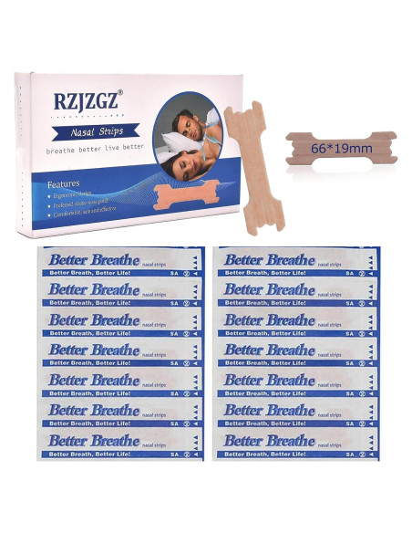 Tiras Nasales RZJZGZ 60 Piezas Anti-Ronquido y Congestión Tiras Nasales RZJZGZ 60 Piezas Anti-Ronquido y Congestión