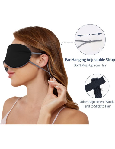 Paquete de 2 Máscaras para Dormir BATHRINS Suaves y Ajustables