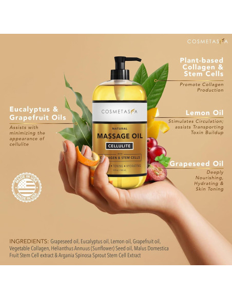 Aceite de Masaje Anticelulitis Cosmetasa 248 ml Natural Aceite de Masaje Anticelulitis Cosmetasa 248 ml Natural