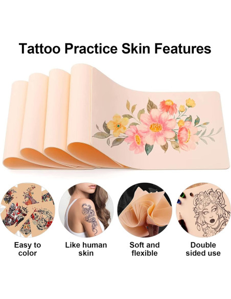 Kit de Pieles de Tatuaje Autdor 30Pcs y Papel de Transferencia Kit de Pieles de Tatuaje Autdor 30Pcs y Papel de Transferencia
