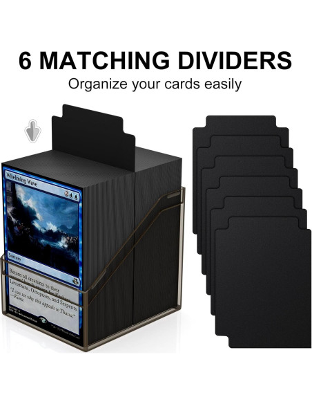 Caja de Barajas Mlikero 6 Piezas Acrílico Negro para 100 Cartas Caja de Barajas Mlikero 6 Piezas Acrílico Negro para 100 Cartas