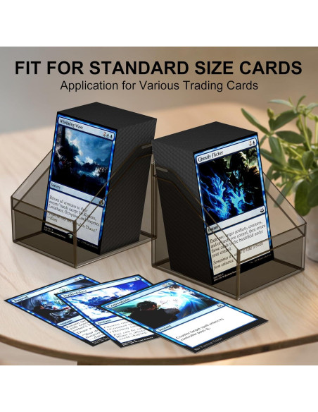 Caja de Barajas Mlikero 6 Piezas Acrílico Negro para 100 Cartas Caja de Barajas Mlikero 6 Piezas Acrílico Negro para 100 Cartas