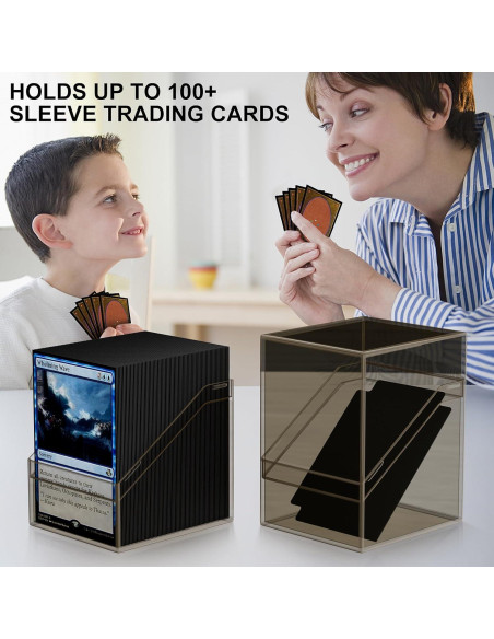 Caja de Barajas Mlikero 6 Piezas Acrílico Negro para 100 Cartas Caja de Barajas Mlikero 6 Piezas Acrílico Negro para 100 Cartas