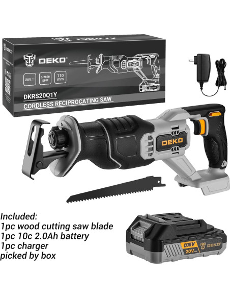 Sierra Recíproca Inalámbrica DEKOPRO 20V con Batería y Cargador Sierra Recíproca Inalámbrica DEKOPRO 20V con Batería y Cargador