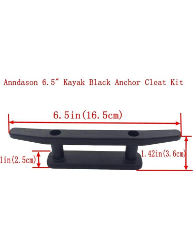 Kit de Cleat de Anclaje Anndason Negro 4 Pcs para Kayak