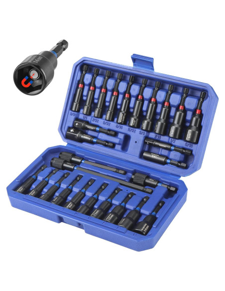 Set 27 Piezas Controladores Tuercas Magnéticos WORKPRO Set 27 Piezas Controladores Tuercas Magnéticos WORKPRO
