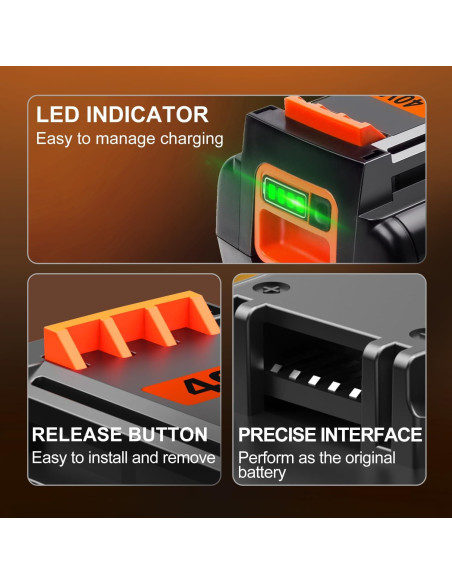 Batería de Litio 40V Black and Decker 3.0Ah - 2 Paquete Batería de Litio 40V Black and Decker 3.0Ah - 2 Paquete
