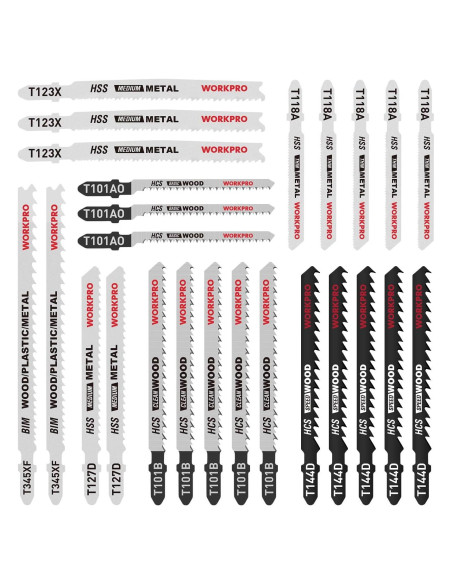 Set 25 Hojas Sierra de Calar WORKPRO HCS/HSS/BIM Variadas Set 25 Hojas Sierra de Calar WORKPRO HCS/HSS/BIM Variadas