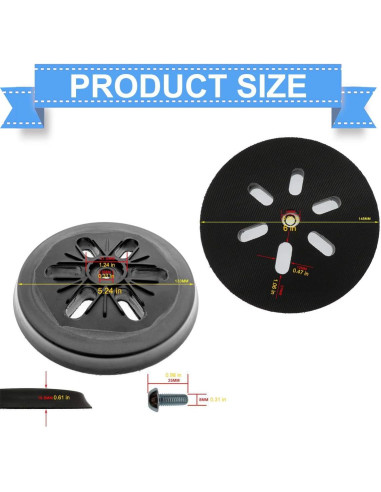 Almohadilla de Lijado Poweka 6" para Bosch 1250DEVS y ROS65VC