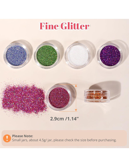 Brillo Fino Holográfico LEOBRO 24 Colores para Manualidades Brillo Fino Holográfico LEOBRO 24 Colores para Manualidades