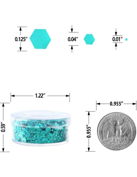Set de 12 Glitters Chunky Holográfico Licool para Manualidades Set de 12 Glitters Chunky Holográfico Licool para Manualidades