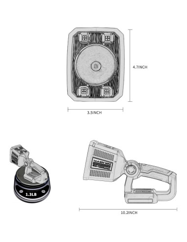 Linterna LED Taingwei 1250LM 18W para Batería Makita 18V