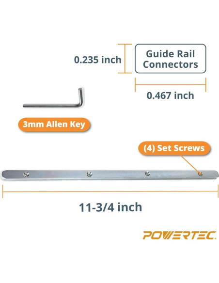 Conjunto Conectores Rail de Guía POWERTEC 71358 - 2 Piezas Conjunto Conectores Rail de Guía POWERTEC 71358 - 2 Piezas