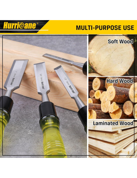 Juego de 4 Gubias de Madera Hurricane con Mango Extragrande Juego de 4 Gubias de Madera Hurricane con Mango Extragrande