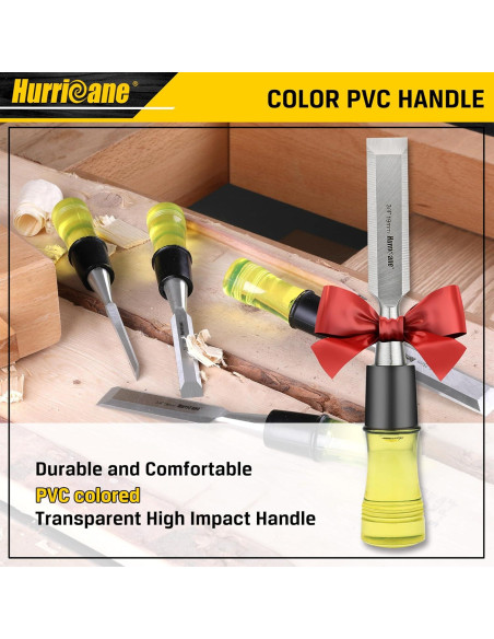 Juego de 4 Gubias de Madera Hurricane con Mango Extragrande Juego de 4 Gubias de Madera Hurricane con Mango Extragrande