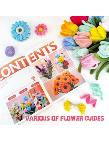 Kit de Limpiapipas IOOLEEM 480pcs para Flores Multicolor