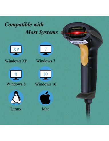 Escáner de Código de Barras WoneNice WN3300 USB Negro