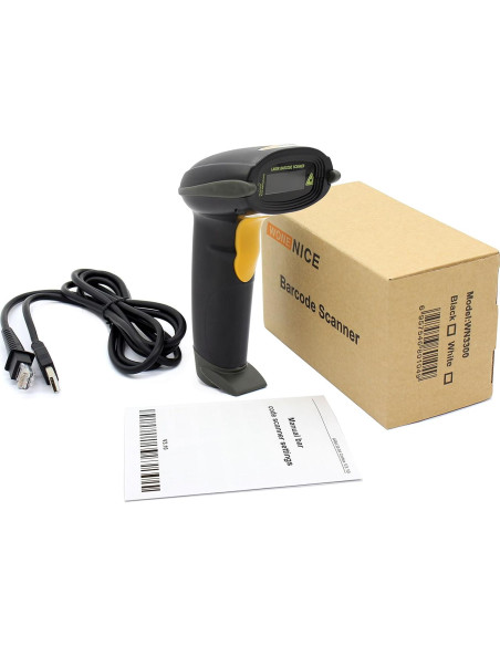 Escáner de Código de Barras WoneNice WN3300 USB Negro Escáner de Código de Barras WoneNice WN3300 USB Negro
