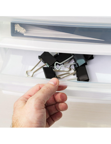 Organizador de Escritorio IRIS USA 3 Cajones Blanco Paquete 2