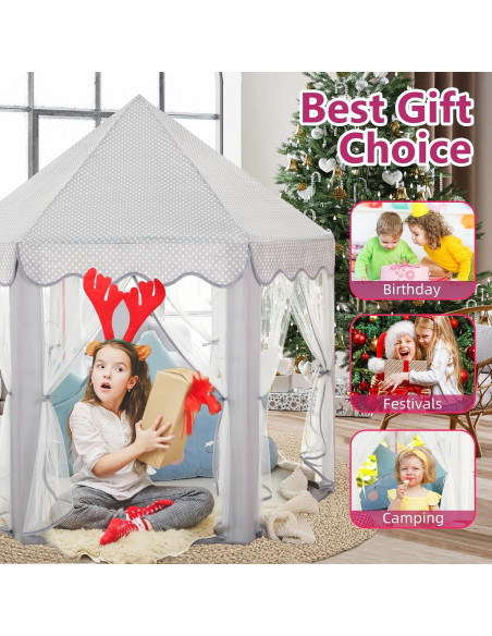 Tienda de Princesa Monobeach 140x135 cm con Luces Estrelladas Tienda de Princesa Monobeach 140x135 cm con Luces Estrelladas