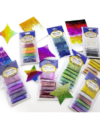 Brillo Shaker BAZIC 6 Colores Neón 35.7g para Manualidades