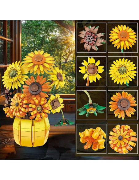 Juego de Construcción Girasoles MayMeLeDi 10 Pétalos Ajustables Juego de Construcción Girasoles MayMeLeDi 10 Pétalos Ajustables