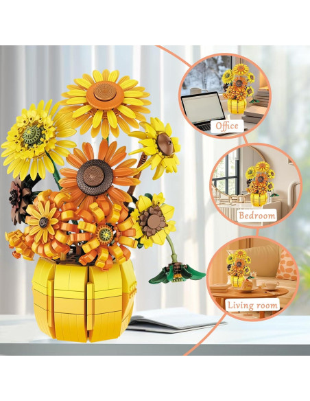 Juego de Construcción Girasoles MayMeLeDi 10 Pétalos Ajustables Juego de Construcción Girasoles MayMeLeDi 10 Pétalos Ajustables