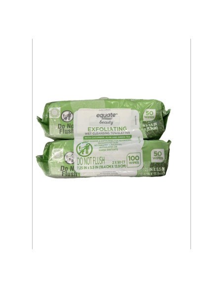 Toallitas Limpiadoras Húmedas Exfoliantes Equate Beauty 100 Unidades Toallitas Limpiadoras Húmedas Exfoliantes Equate Beauty 100 Unidades