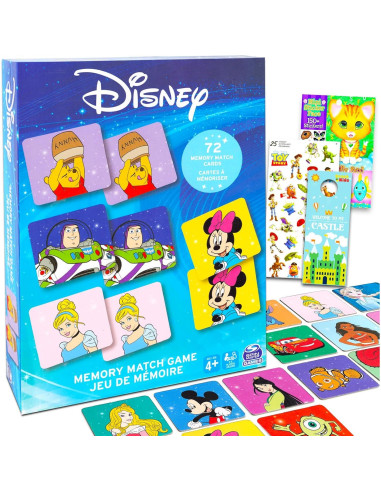 Juego de Memoria Disney Crenstone 72 Cartas para Niños