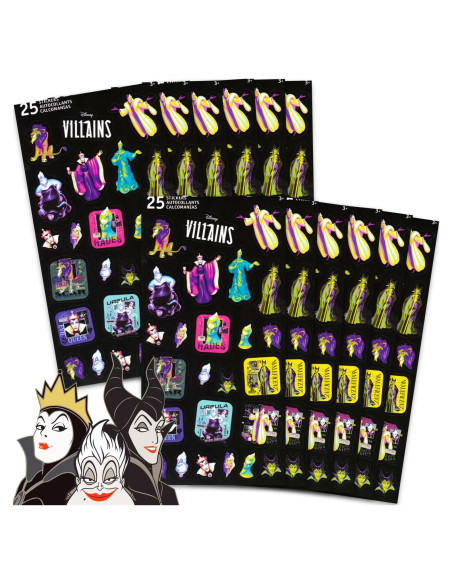 Stickers Villanos Disney 12 Hojas 300 Stickers Niños Stickers Villanos Disney 12 Hojas 300 Stickers Niños
