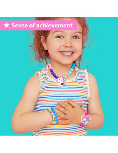 KRAFUN Kit de Pulsera de Unicornio para Niños - 14 Proyectos DIY