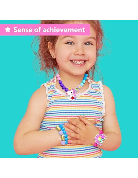 KRAFUN Kit de Pulsera de Unicornio para Niños - 14 Proyectos DIY KRAFUN Kit de Pulsera de Unicornio para Niños - 14 Proyectos DIY