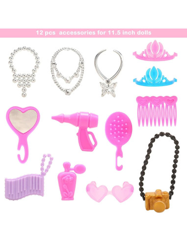 BARWA 43 PCS Accesorios para Muñecas 29.2 cm Viaje