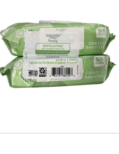 Toallitas Limpiadoras Húmedas Exfoliantes Equate Beauty 100 Unidades