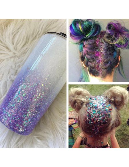 Set de Glitter Chunky Holográfico Ciyowta 40 Colores 300g Set de Glitter Chunky Holográfico Ciyowta 40 Colores 300g
