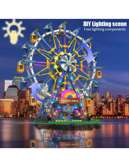 Kit de Bloques de Construcción Rueda de la Fortuna LED 813 Piezas Kit de Bloques de Construcción Rueda de la Fortuna LED 813 Piezas
