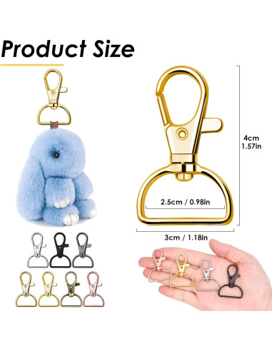 Ganchos de Clip Giratorios Anezus 80 Piezas 2.54 cm Multicolor