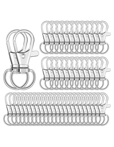 Ganchos de Clip para Llaveros Anezus 100 Pcs Mosquetón 3.18 cm