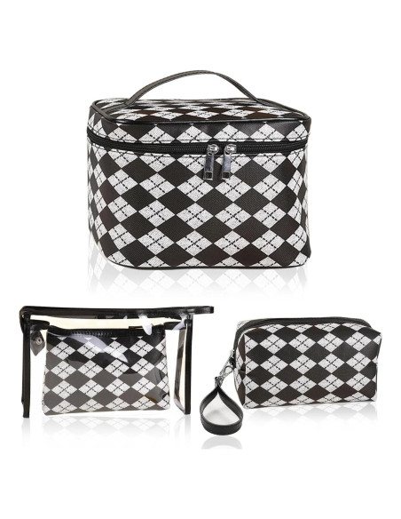 Juego de 4 Bolsas de Maquillaje Impermeables Jiffordwind Negro Juego de 4 Bolsas de Maquillaje Impermeables Jiffordwind Negro