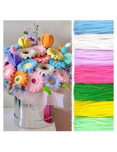 720 Piezas Limpiapipas de Flores AHAMETON - 7 Colores