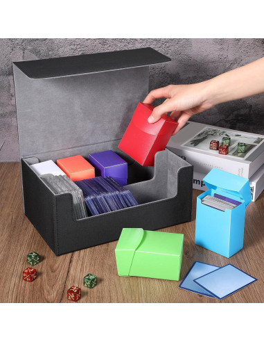 Yexiya Estuche de Almacenamiento para Cartas - 7 Piezas, Negro/Gris
