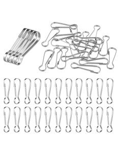 24 Ganchos de Resorte de Acero Inoxidable Bruislard 4cm
