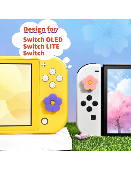 Tapas de agarre DLseego para Joy-Con Switch Lite OLED - Flor 1 Tapas de agarre DLseego para Joy-Con Switch Lite OLED - Flor 1