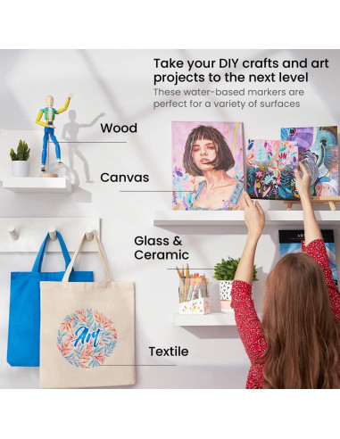 Set de 40 Marcadores de Pintura Acrílica ARTEZA Multicolor