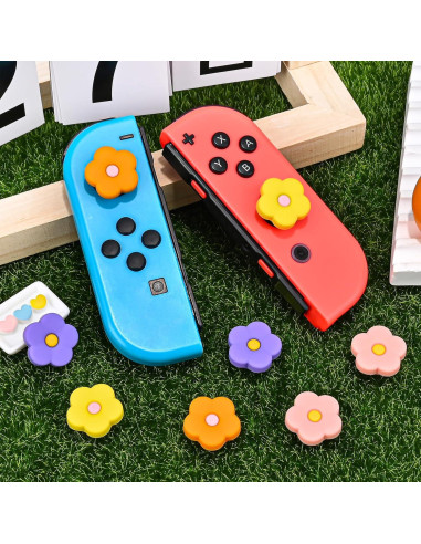 Tapas de agarre DLseego para Joy-Con Switch Lite OLED - Flor 1
